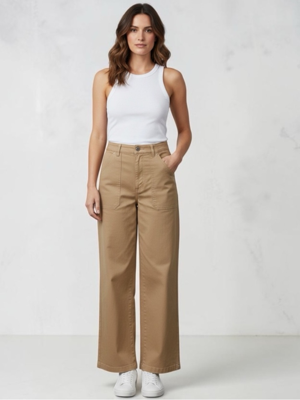 Favorite Daughter Mischa Utility Wide Leg Cropped Pants Warm Sand NWT Size 29